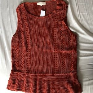 Crocheted rust tank top
